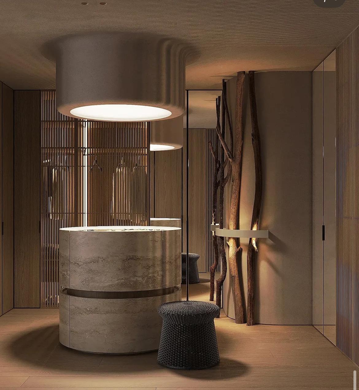 Lounge e área de estar reformada com design moderno em Fortaleza