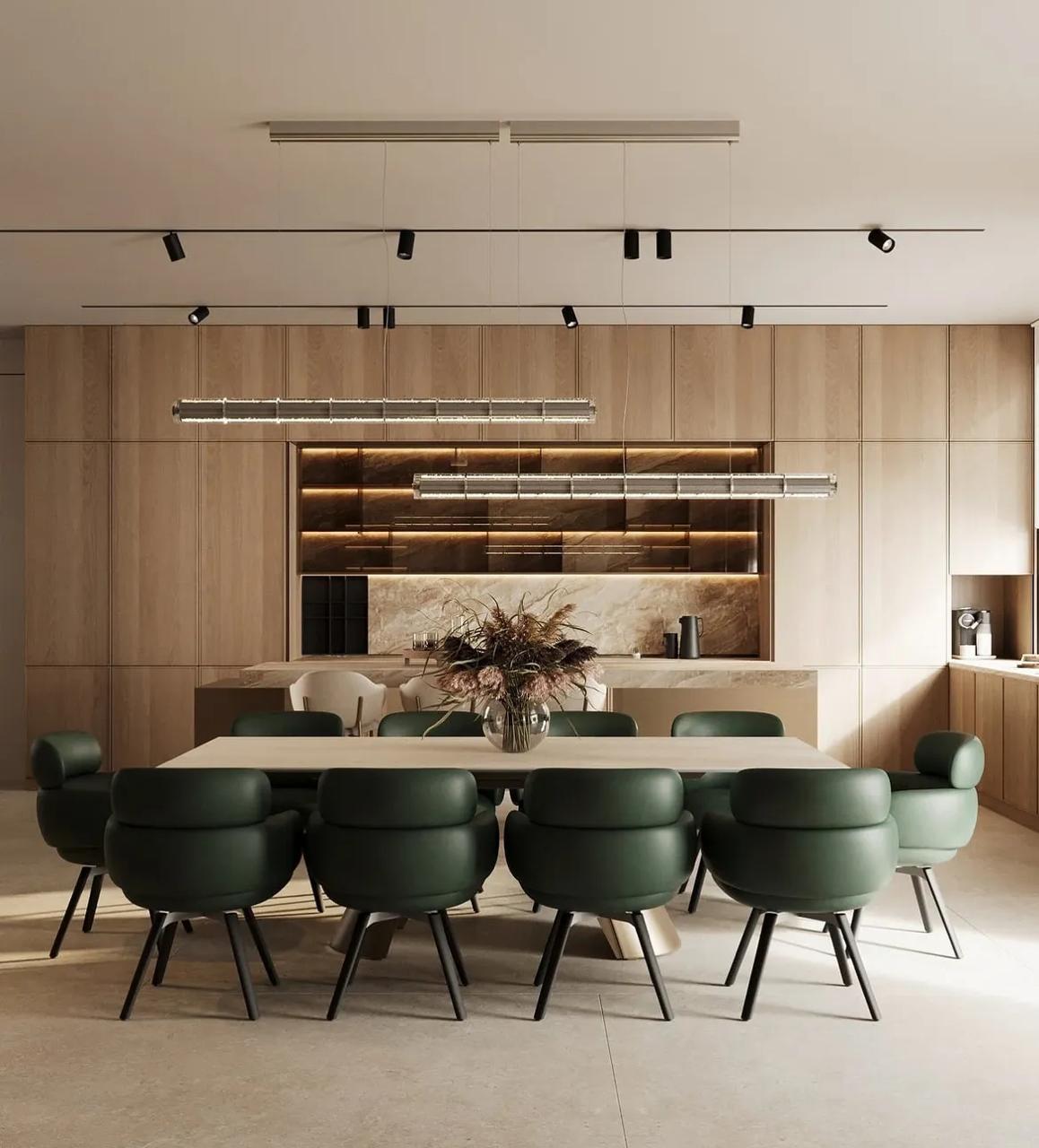 Sala de jantar reformada com design sofisticado